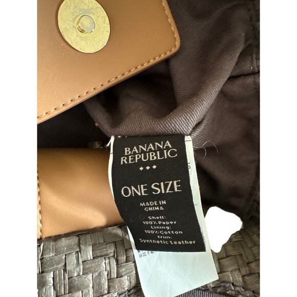 Banana Republic Woven Ring Handle Tote | Summer Straw Bag One Size - Picture 3 of 9